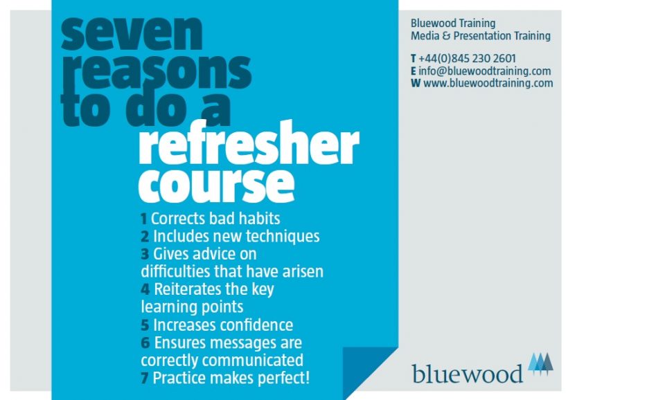 Seven Reasons To Do A Refresher Course Bluewood Training